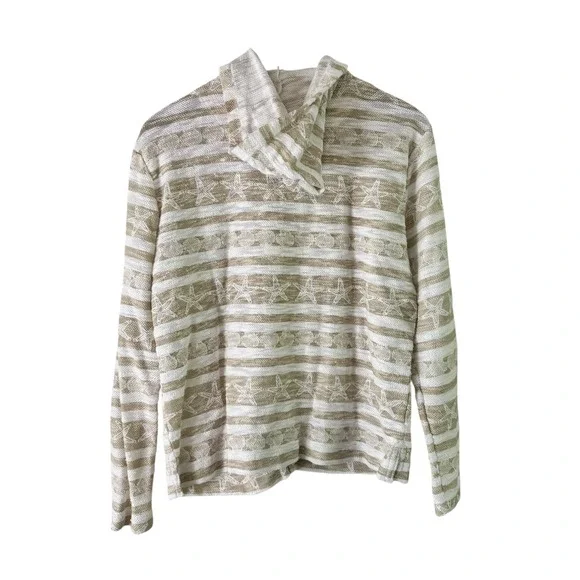 Lulu B Star Print Zip Up Hoodie Beach Cover Up Lightweight Jacket M - Picture 5 of 7